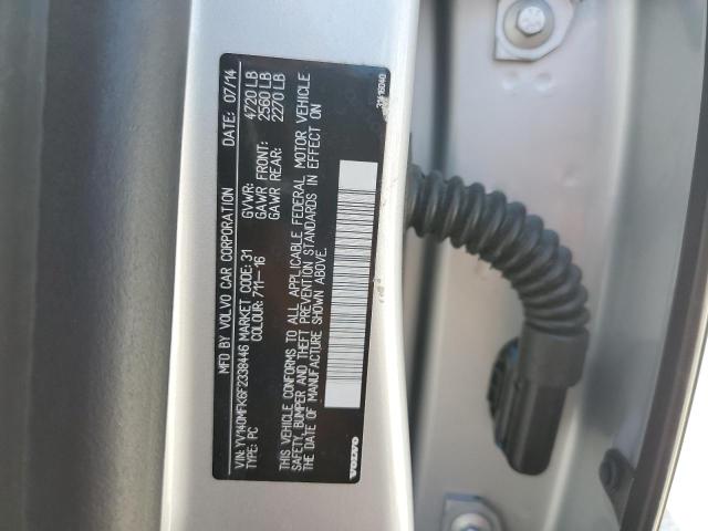 YV140MFK6F2338446 - 2015 VOLVO S60 PREMIE SILVER photo 10