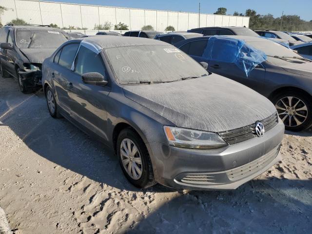 3VW2K7AJ1EM303809 - 2014 VOLKSWAGEN JETTA BASE GRAY photo 1