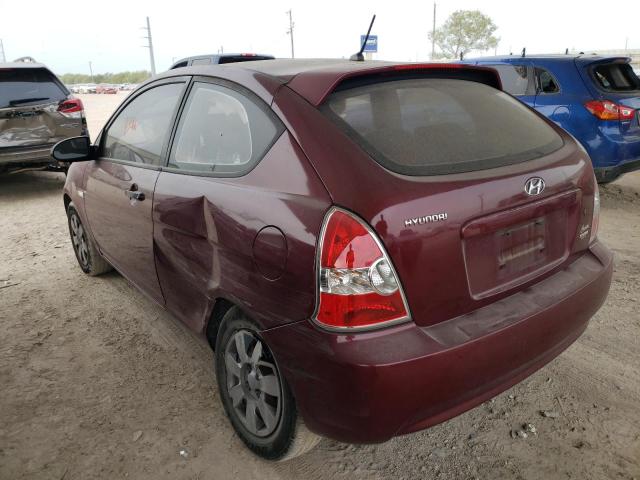 KMHCM36C67U054017 - 2007 HYUNDAI ACCENT GS MAROON photo 3