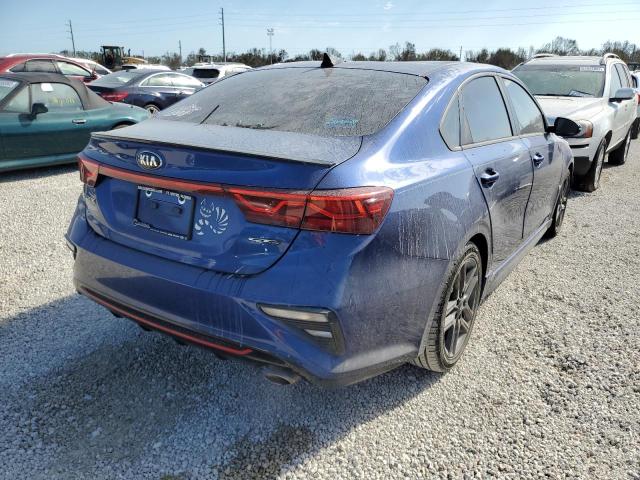 3KPF34AD1LE141049 - 2020 KIA FORTE GT L BLUE photo 4