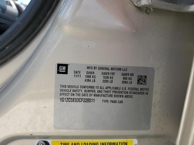 1G1ZC5E03CF228511 - 2012 CHEVROLET MALIBU 1LT BEIGE photo 10