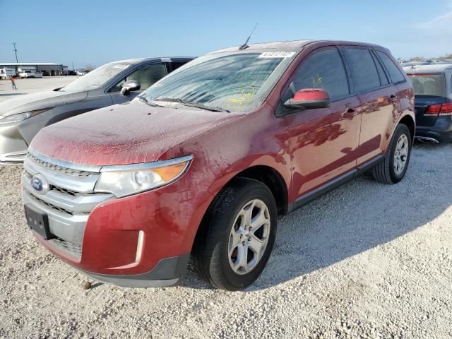 2FMDK3JC5EBB59894 - 2014 FORD EDGE SEL MAROON photo 2