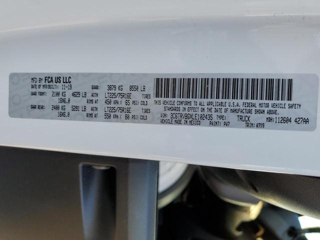 3C6TRVBGXLE102435 - 2020 RAM PROMASTER 白色 照片 10