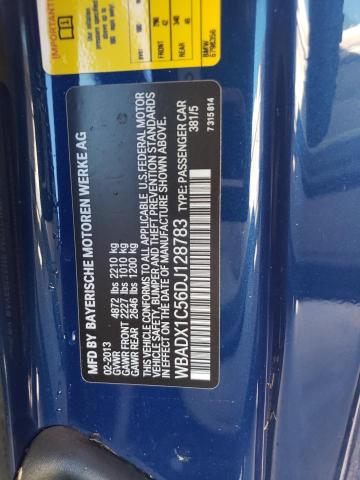 WBADX1C56DJ128783 - 2013 BMW 335 I SULE BLUE photo 10