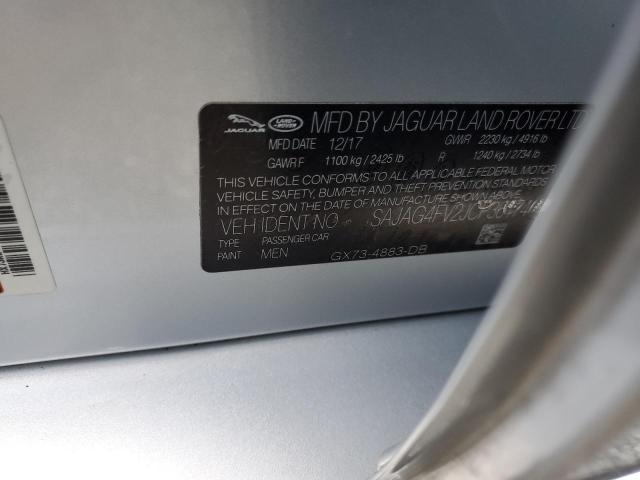 SAJAG4FV2JCP36174 - 2018 JAGUAR XE S SILVER photo 10