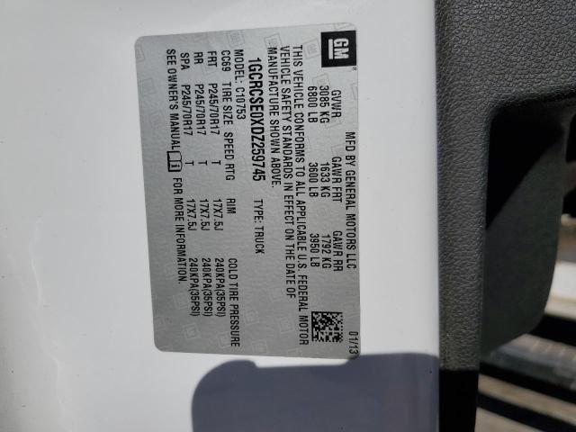 1GCRCSE0XDZ259745 - 2013 CHEVROLET SILVRDO LS WHITE photo 10