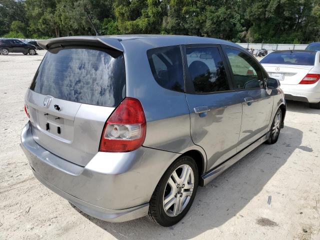 JHMGD38627S023709 - 2007 HONDA FIT S GRAY photo 4