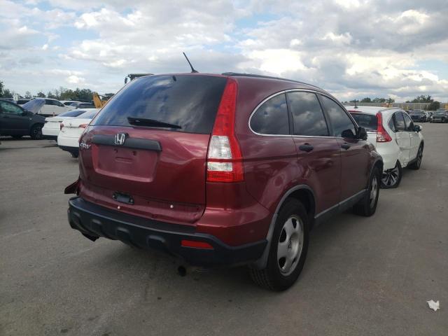 3CZRE38348G702221 - 2008 HONDA CR-V LX BURGUNDY photo 4