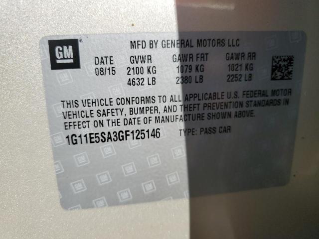 1G11E5SA3GF125146 - 2016 CHEVROLET MALIBU LIM 米色 照片 10