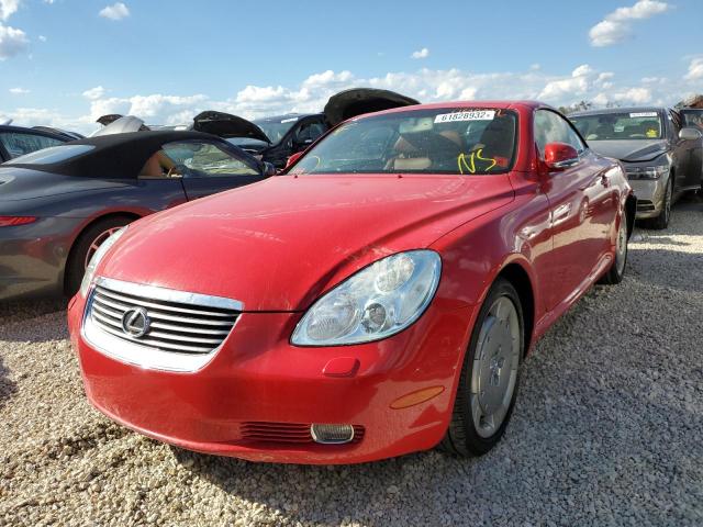 JTHFN48Y120031675 - 2002 LEXUS SC 430 RED photo 2