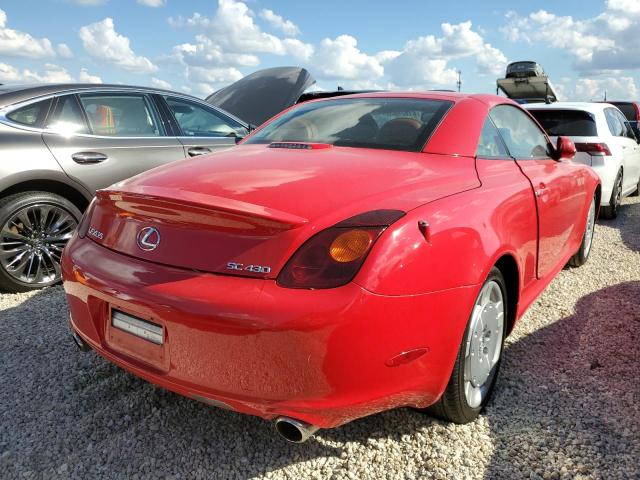 JTHFN48Y120031675 - 2002 LEXUS SC 430 RED photo 4