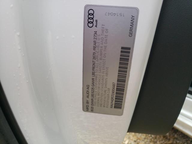 WAUY4GF57LN004487 - 2020 AUDI S5 PRESTIG WHITE photo 10