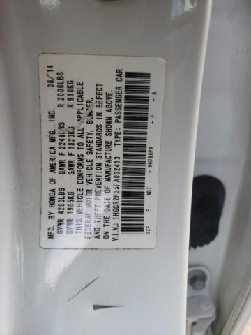 1HGCR2F35FA002413 - 2015 HONDA ACCORD LX WHITE photo 10