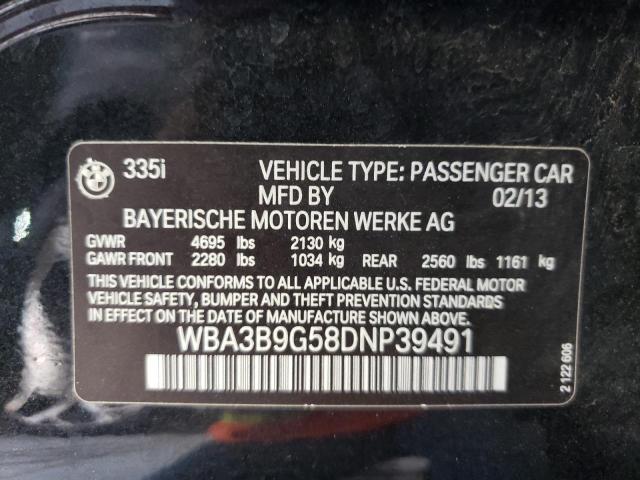 WBA3B9G58DNP39491 - 2013 BMW 335 XI BLACK photo 10