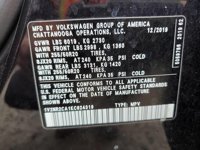 1V2NR2CA1KC624319 - 2019 VOLKSWAGEN ATLAS SEL Qara foto 10