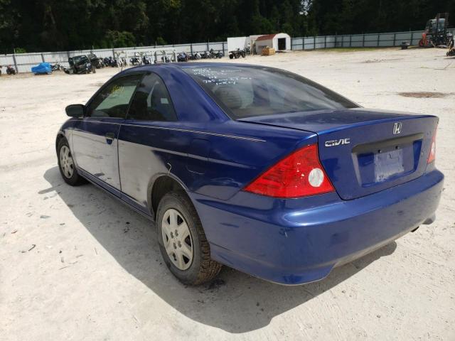 1HGEM22165L000748 - 2005 HONDA CIVIC DX V BLUE photo 3