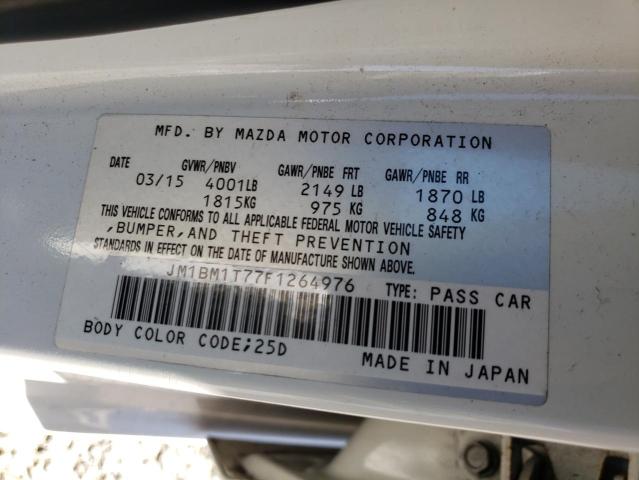 JM1BM1T77F1264976 - 2015 MAZDA 3 SV WHITE photo 10