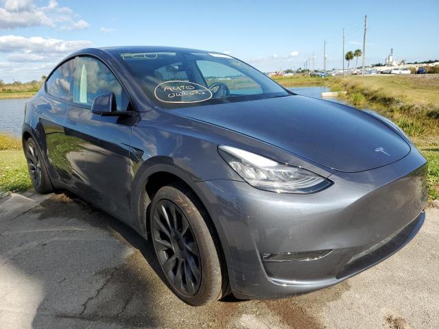 5YJYGDEE9MF108585 - 2021 TESLA MODEL Y رمادي صورة 1