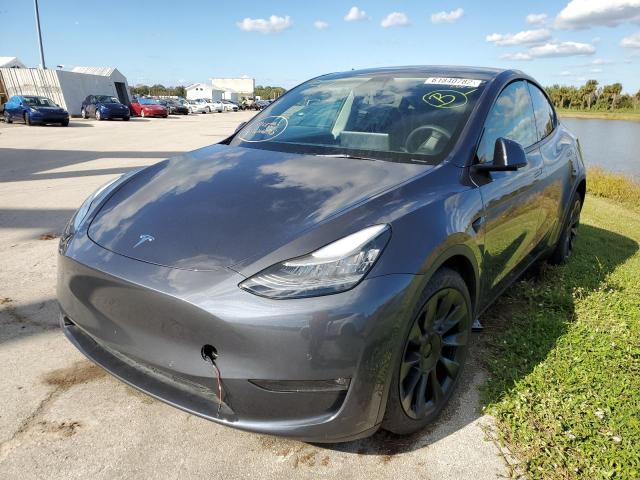 5YJYGDEE9MF108585 - 2021 TESLA MODEL Y رمادي صورة 2
