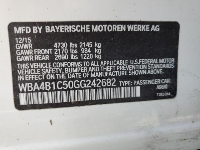 WBA4B1C50GG242682 - 2016 BMW 435 I GRAN WHITE photo 10