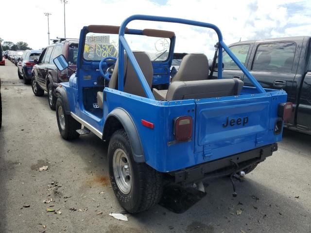 J7A93EH007752 - 1977 JEEP WRANGLER BLUE photo 3