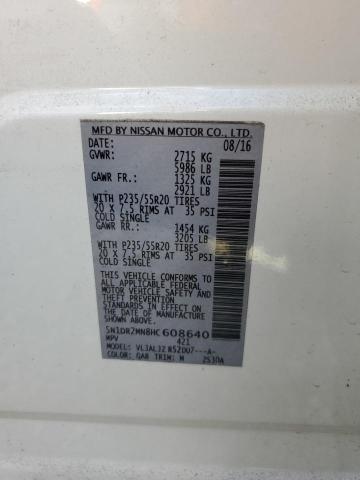 5N1DR2MN8HC608640 - 2017 NISSAN PATHFINDER WHITE photo 10