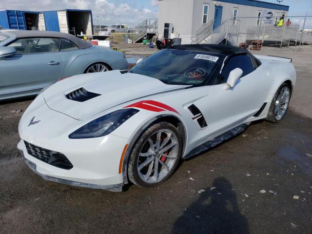 1G1Y13D79K5121701 - 2019 CHEVROLET CORVETTE G WHITE photo 2