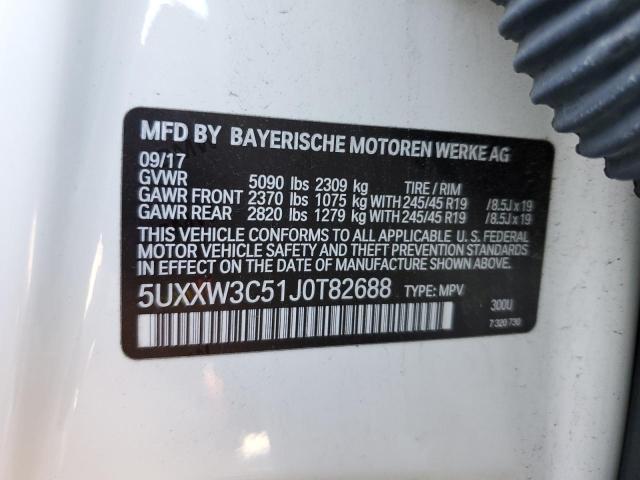 5UXXW3C51J0T82688 - 2018 BMW X4 XDRIVE2 WHITE photo 10