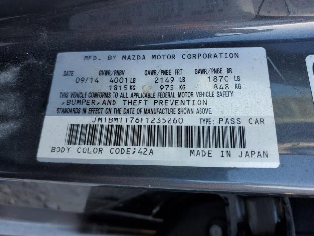 JM1BM1T76F1235260 - 2015 MAZDA 3 SV GRAY photo 10