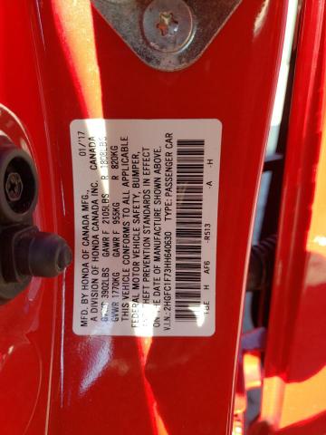 2HGFC1F73HH640630 - 2017 HONDA CIVIC EXL Qırmızı foto 10