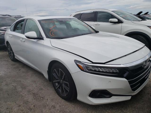 1HGCV1F54MA124748 - 2021 HONDA ACCORD EXL WHITE photo 1