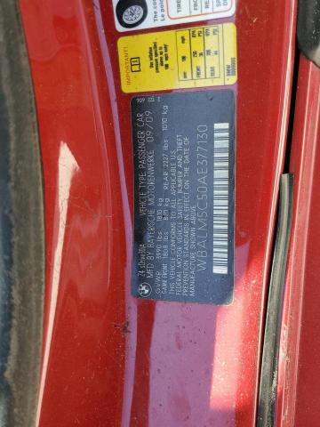 WBALM5C50AE377130 - 2010 BMW Z4 SDRIVE3 Бордовий фото 10