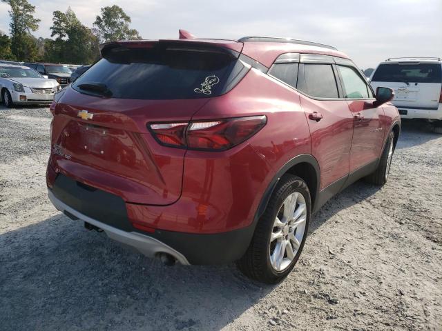 3GNKBHRS0KS678837 - 2019 CHEVROLET BLAZER 3LT RED photo 4