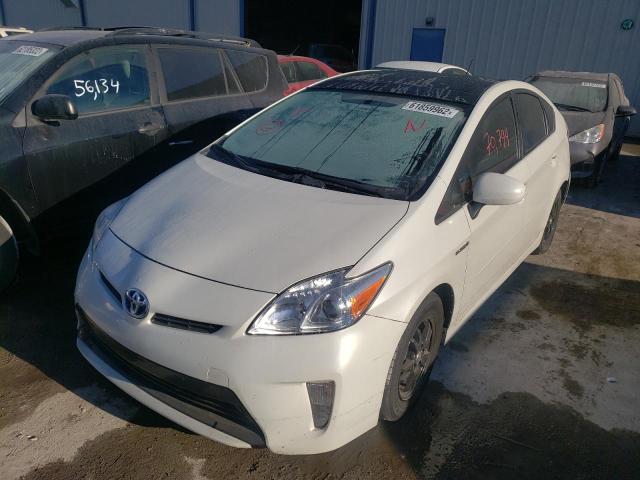 JTDKN3DU9F0439991 - 2015 TOYOTA PRIUS WHITE photo 2
