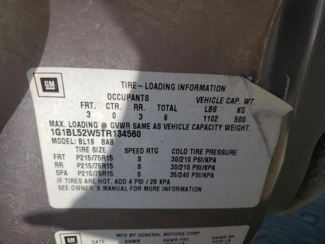 1G1BL52W5TR134560 - 1996 CHEVROLET CAPRICE CL 灰色 照片 10