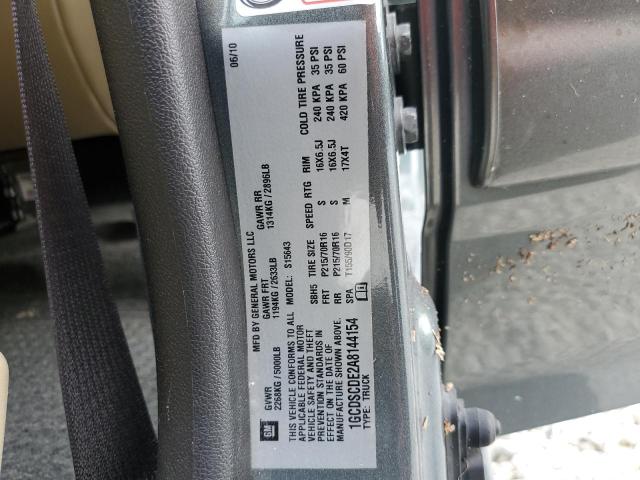 1GCDSCDE2A8144154 - 2010 CHEVROLET COLORADO L GRAY photo 10