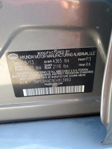 5NPEB4AC9EH813993 - 2014 HYUNDAI SONATA GLS GRAY photo 10