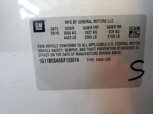 1G11B5SA6GF133914 - 2016 CHEVROLET MALIBU LIM 银色 照片 10