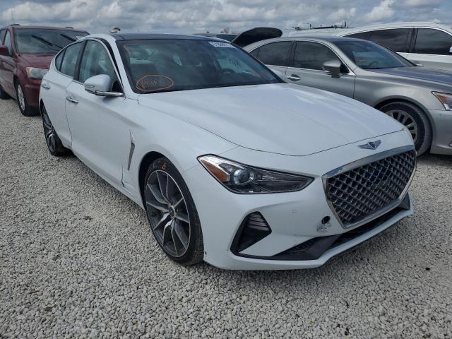 KMTG74LEXKU031083 - 2019 GENESIS G70 ELITE WHITE photo 1