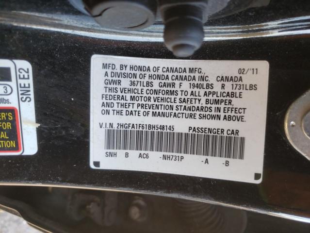 2HGFA1F61BH548145 - 2011 HONDA CIVIC LX-S Qara foto 10