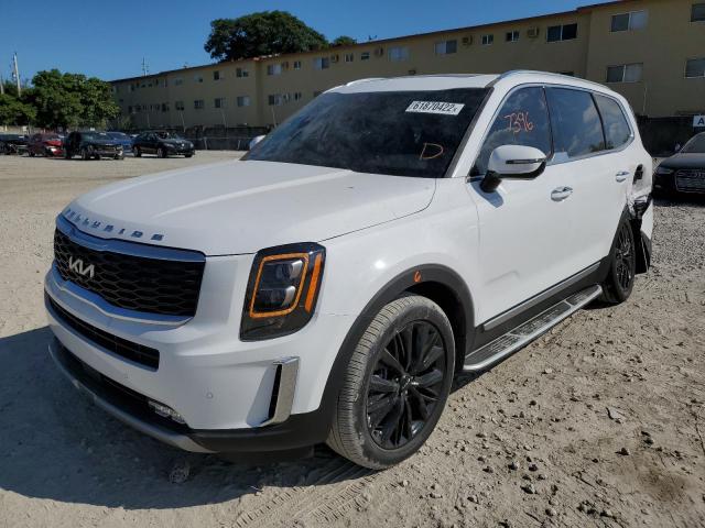 5XYP54HC2NG253618 - 2022 KIA TELLURIDE WHITE photo 2