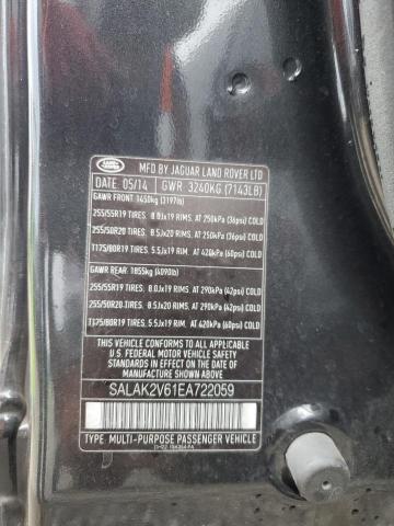 SALAK2V61EA722059 - 2014 LAND ROVER LR4 HSE LU BLACK photo 10