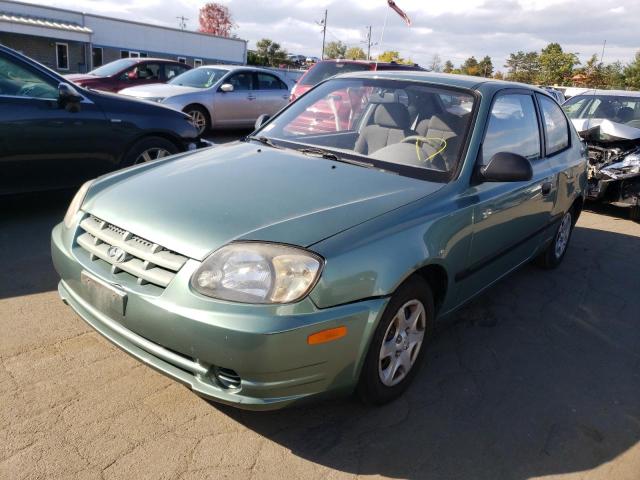 KMHCF35C54U310218 - 2004 HYUNDAI ACCENT GREEN photo 2