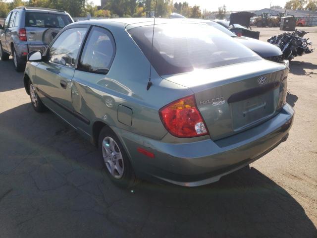 KMHCF35C54U310218 - 2004 HYUNDAI ACCENT GREEN photo 3