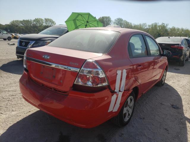 KL1TD56697B120721 - 2007 CHEVROLET AVEO BASE RED photo 4