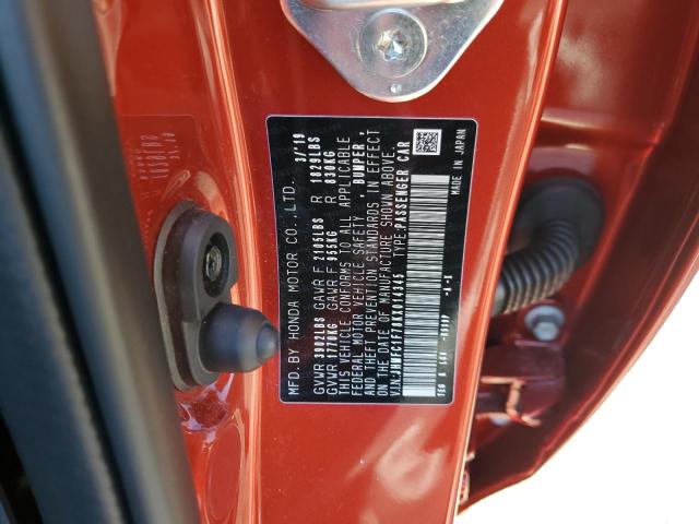 JHMFC1F78KX014345 - 2019 HONDA CIVIC EXL Narıncı foto 10