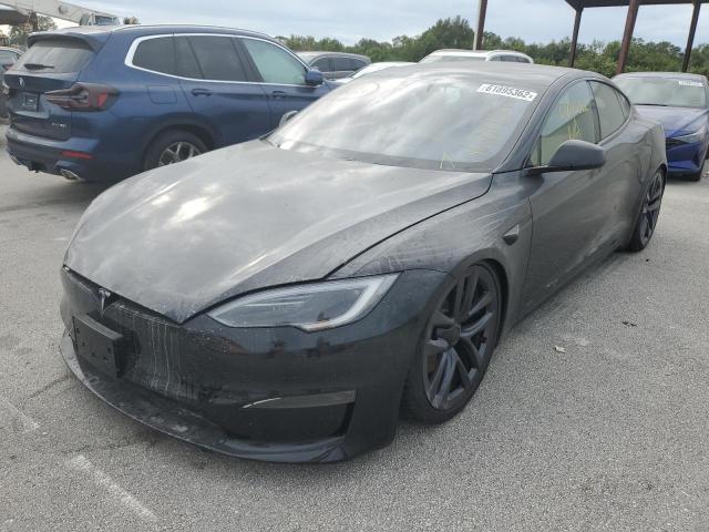 5YJSA1E55NF488970 - 2022 TESLA MODEL S Negro foto 2