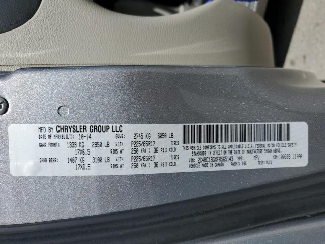 2C4RC1BGXFR565143 - 2015 CHRYSLER TOWN & COU Silber Foto 10