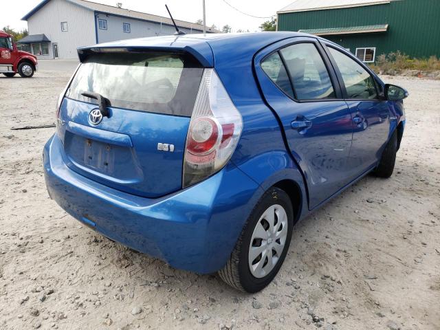 JTDKDTB34D1553952 - 2013 TOYOTA PRIUS C BLUE photo 4