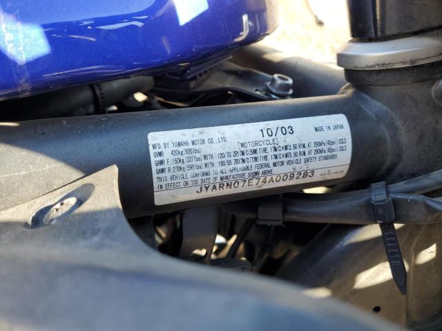 JYARN07E74A009283 - 2004 YAMAHA FZS10 BLUE photo 10